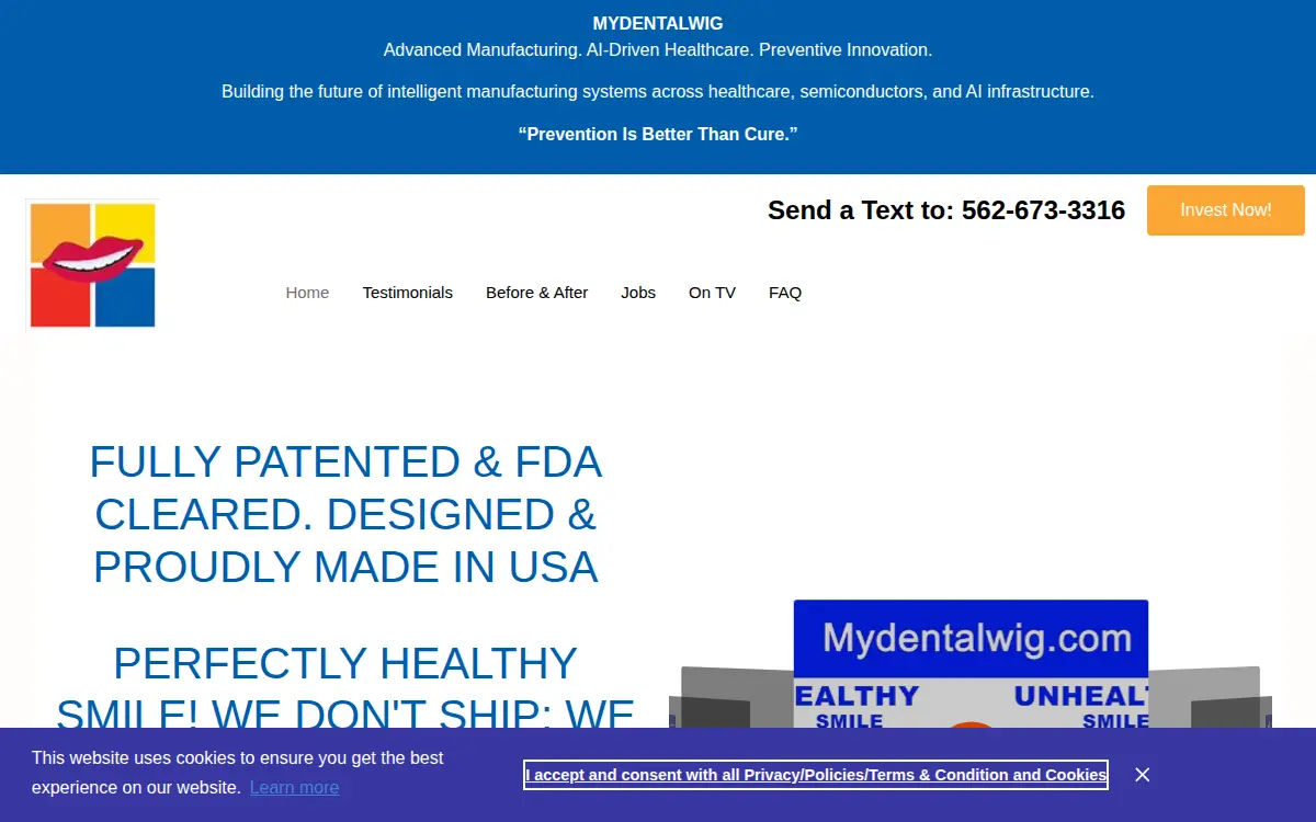 Homepage of Mydentalwig INC