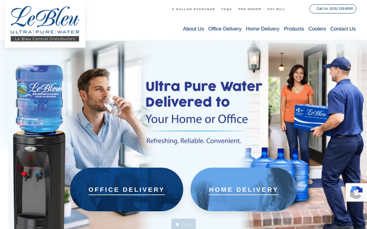 Homepage of Le Bleu Central Distributors, INC