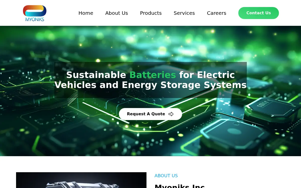 Homepage of Myoniks INC.