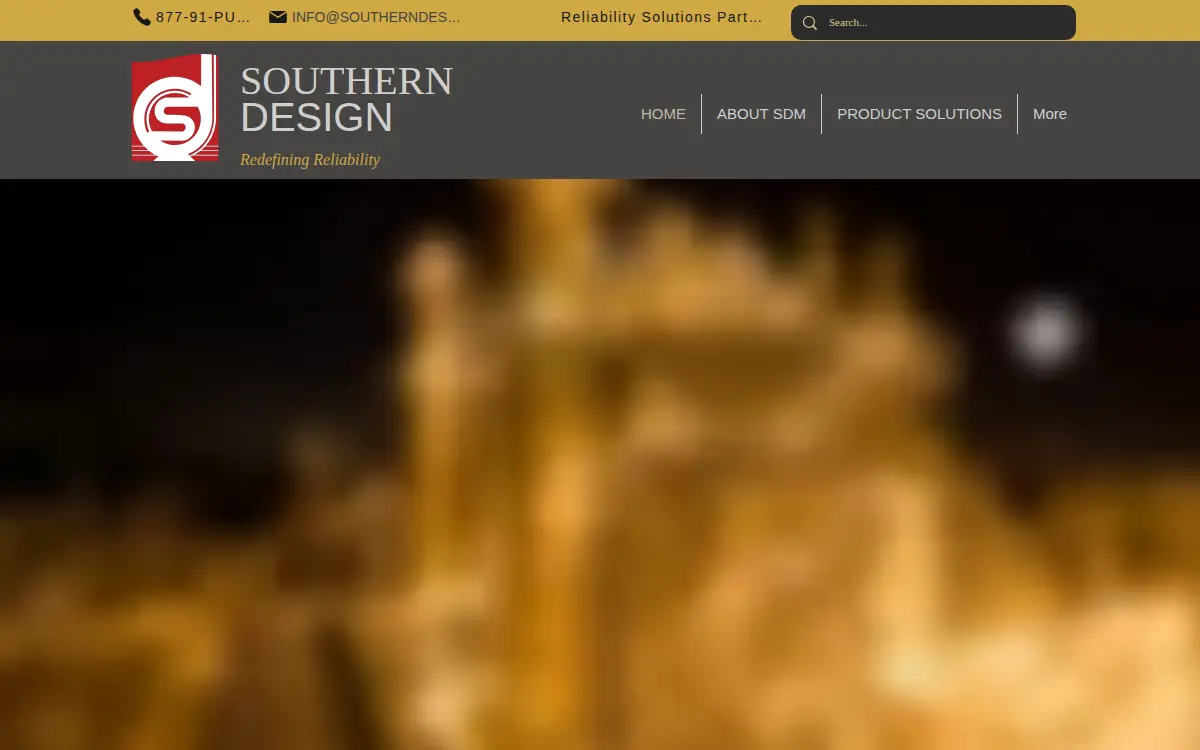 Homepage of Southern Design and Mechanical, INC