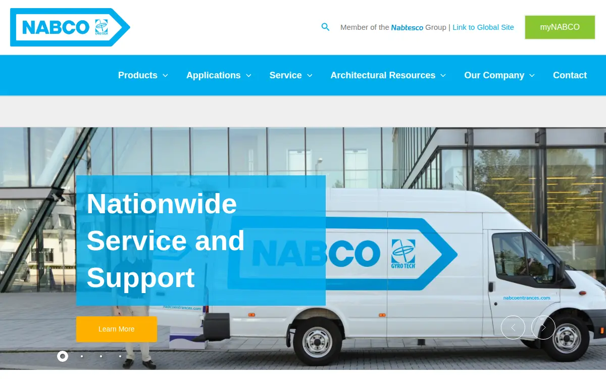 Homepage of Nabco Entrances, INC.