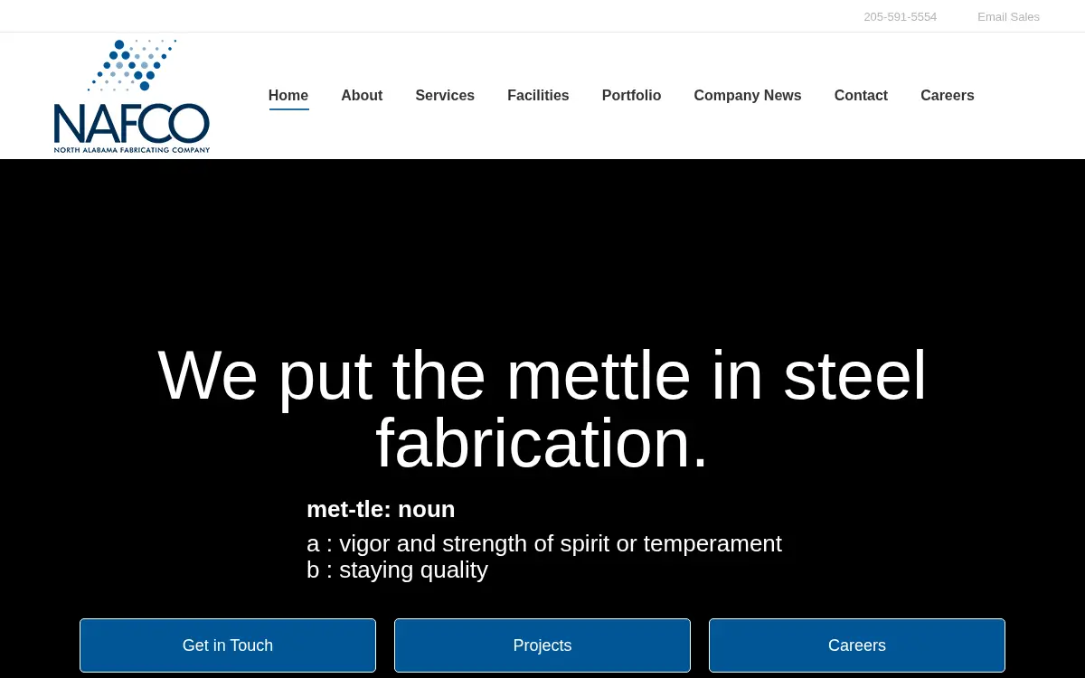Homepage of North Alabama Fabricating Company, INC