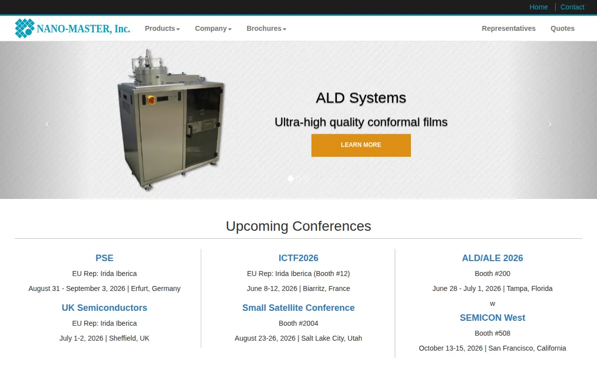Homepage of Nano-master INC