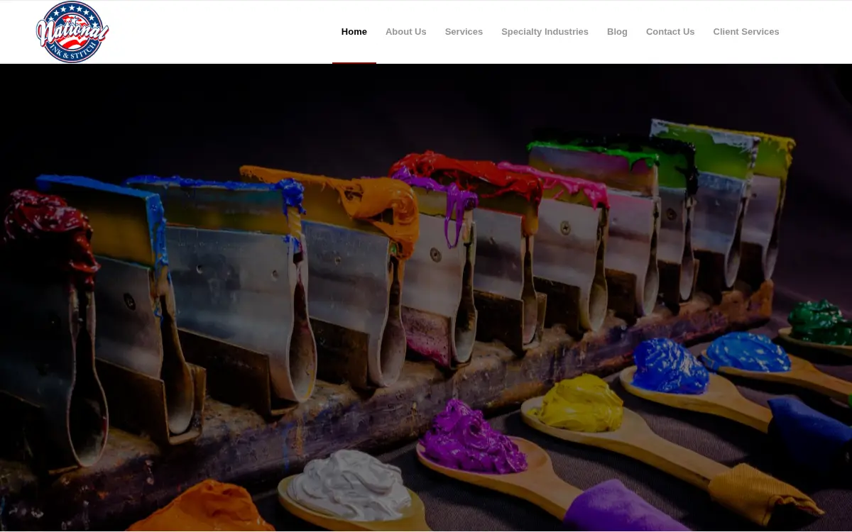 Homepage of National Ink and Stitch, LLC