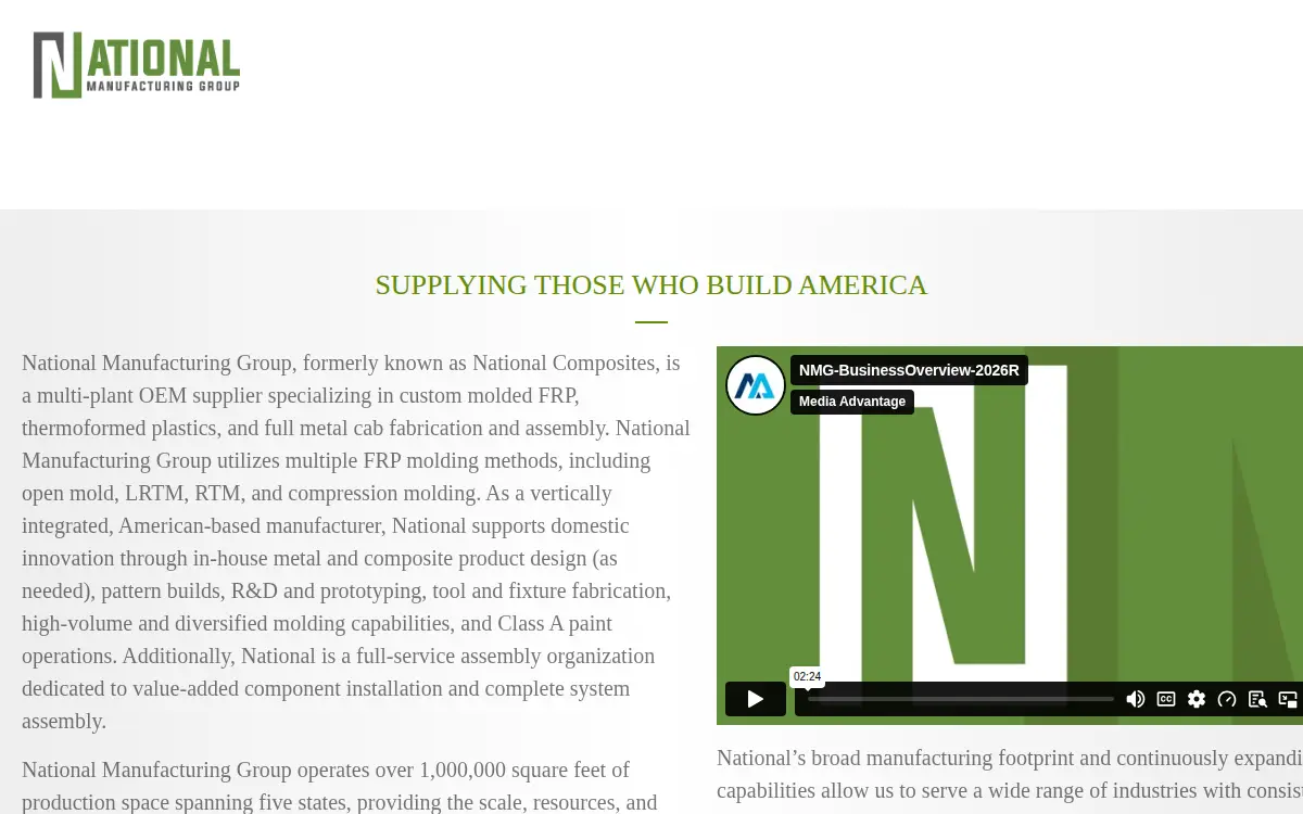 Homepage of Great Lakes Composite, LLC