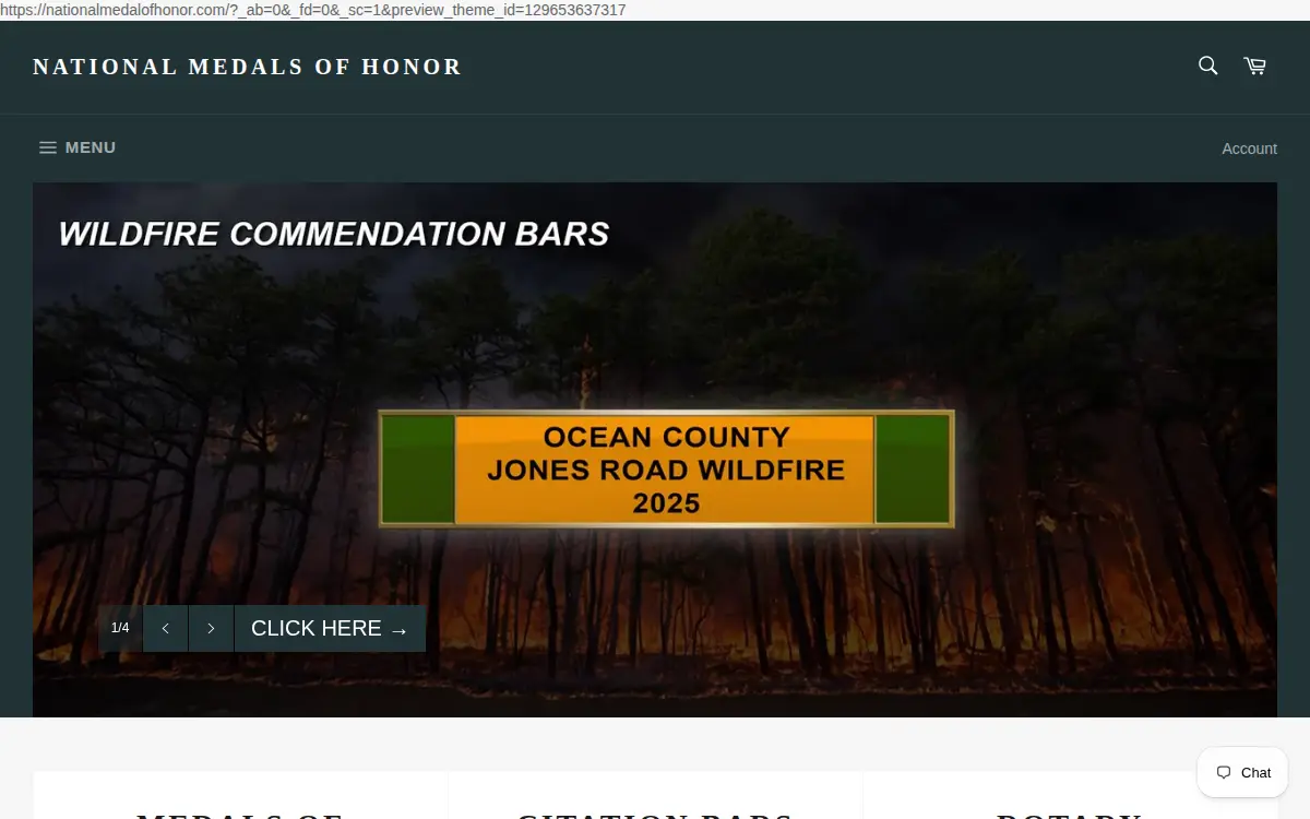 Homepage of National Medal of Honor LLC