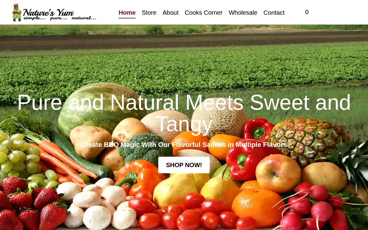 Homepage of Nature's Yum Simple...pure...natural...inc.