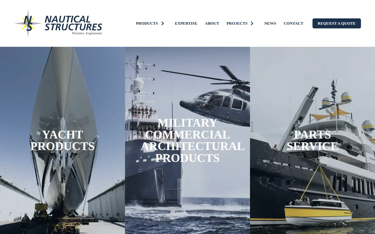 Homepage of Nautical Structures Industries, INC.