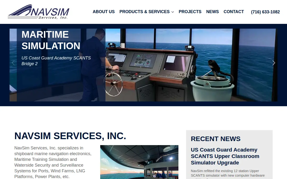 Homepage of Navsim Services, INC