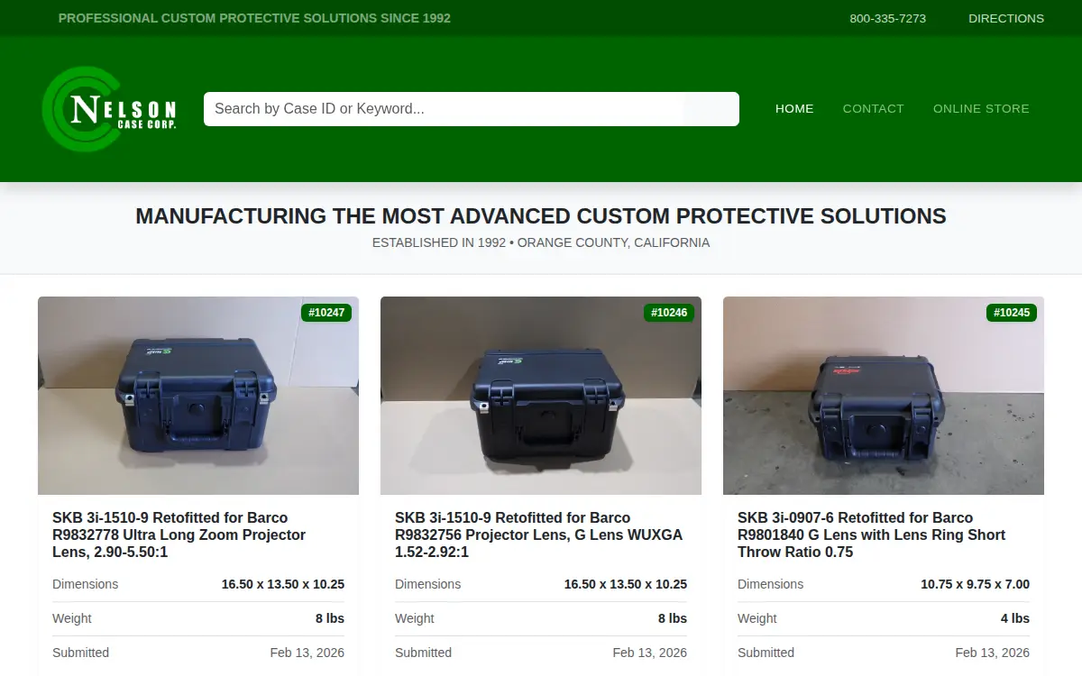 Homepage of Nelson Case Corporation