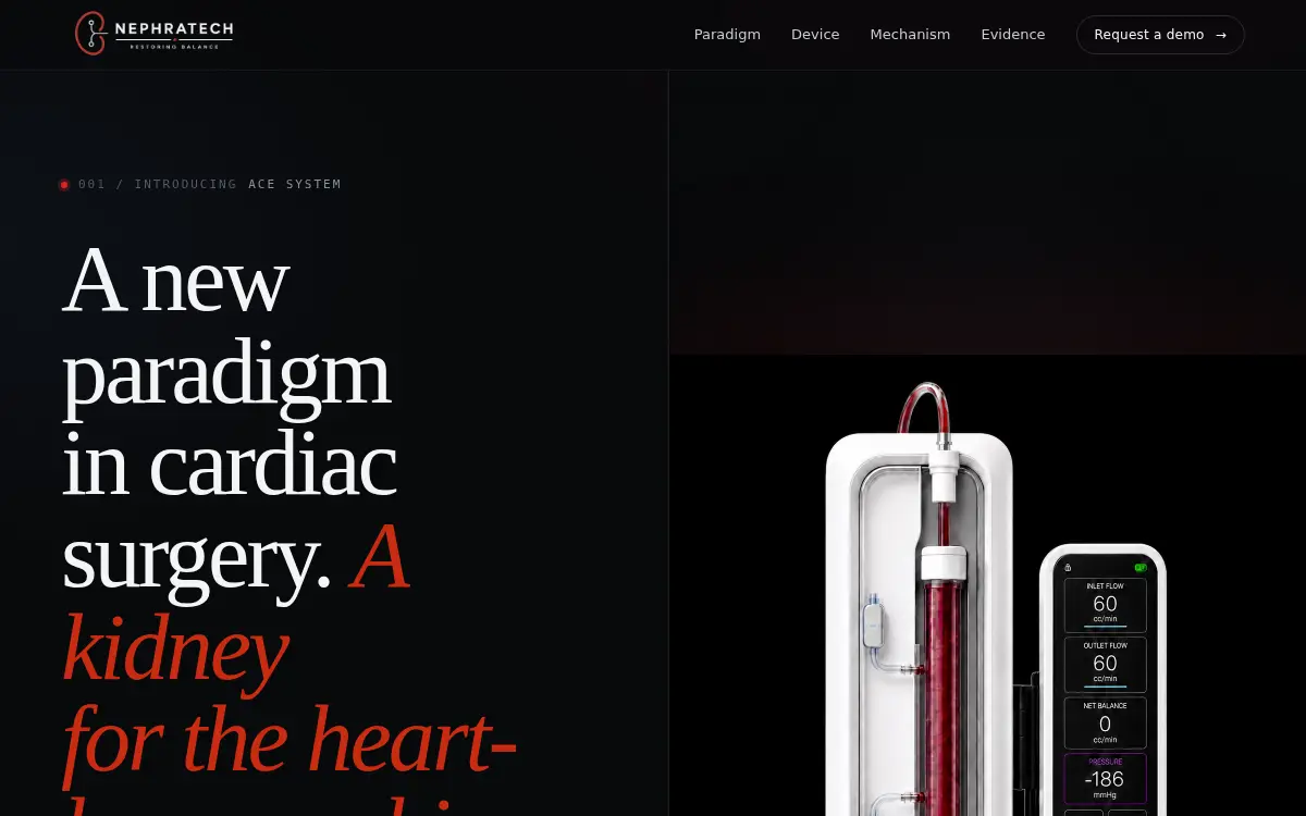 Homepage of Nephratech LLC