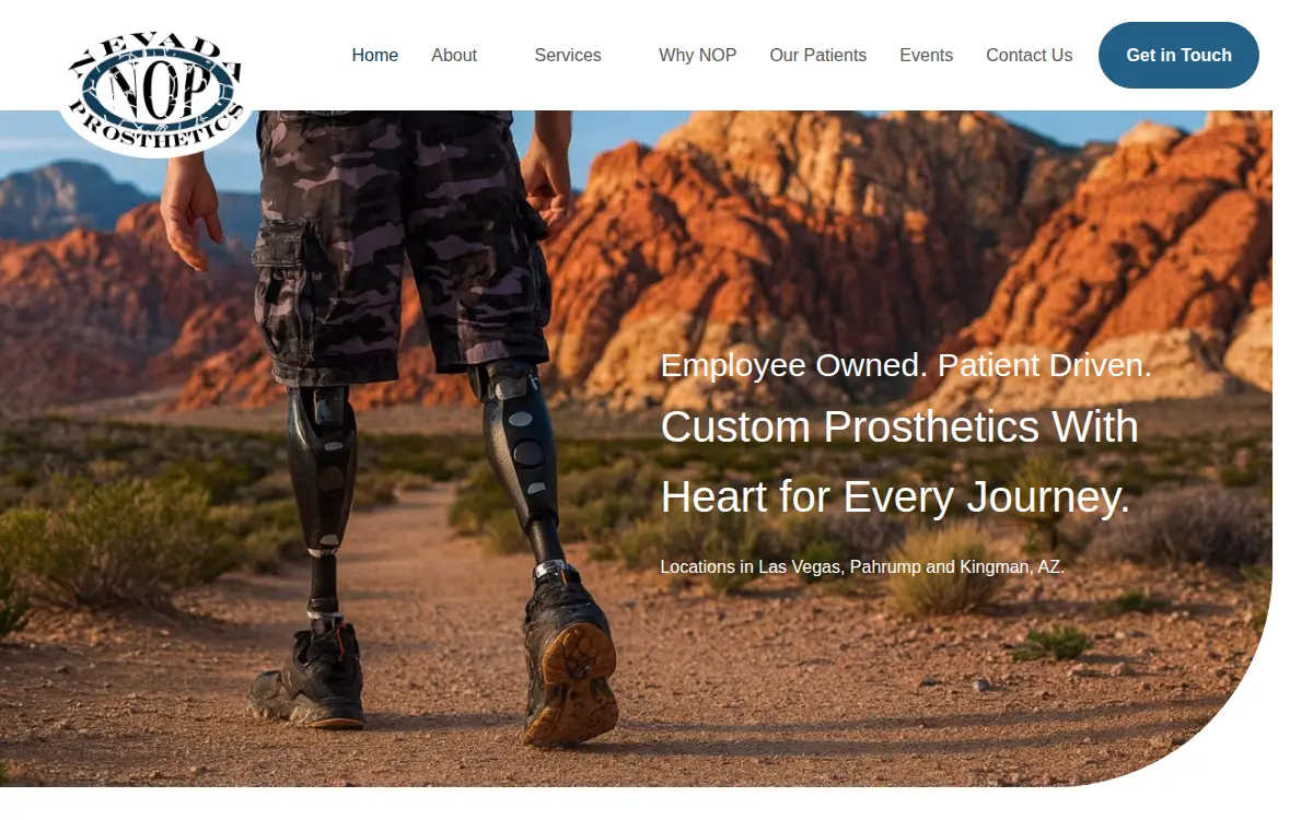 Homepage of Nevada Orthotics & Prosthetics, INC.