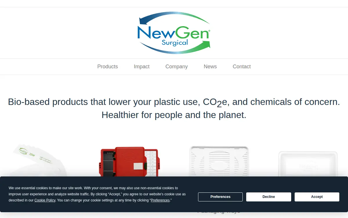 Homepage of Newgen Surgical, INC.