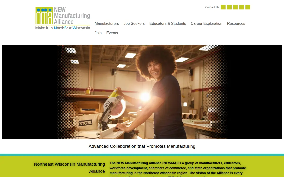 Homepage of Northeast Wisconsin Manufacturing Alliance, INC