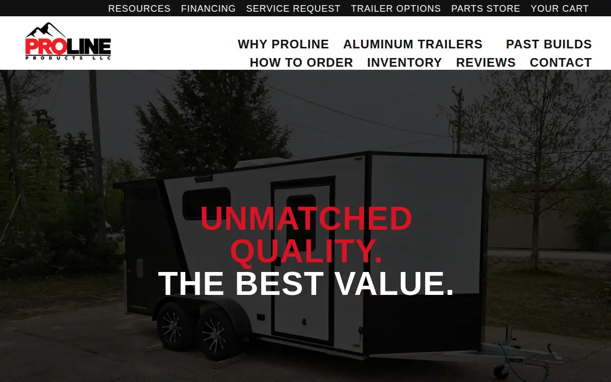 Homepage of Proline Products LLC
