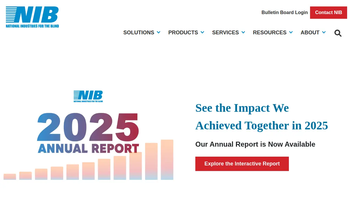 Homepage of National Industries for the Blind