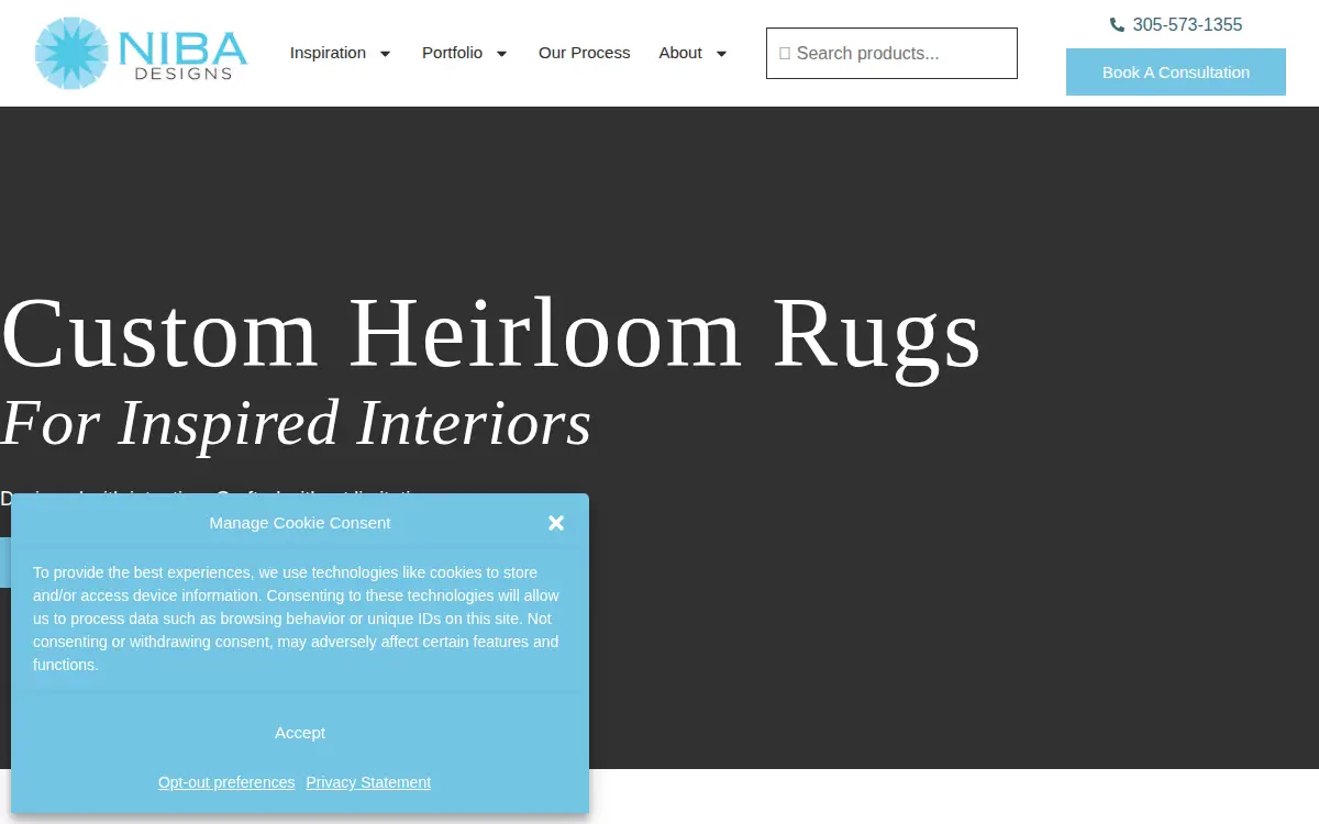 Homepage of Niba Designs, INC.