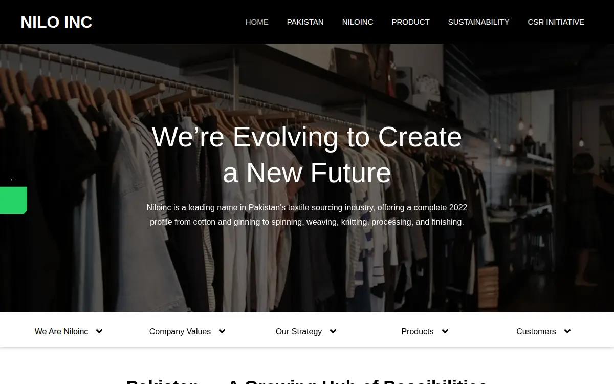 Homepage of Nilo INC.