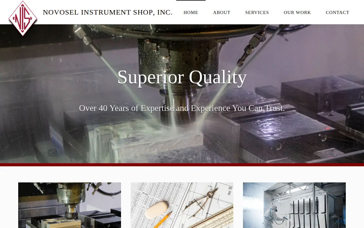 Homepage of Novosel Instrument Shop, INC.