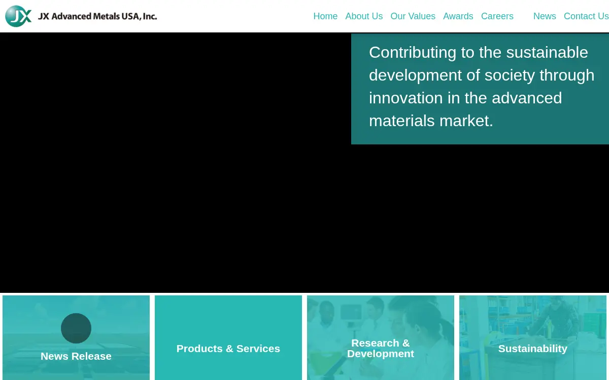 Homepage of Jx Advanced Metals Usa, INC.