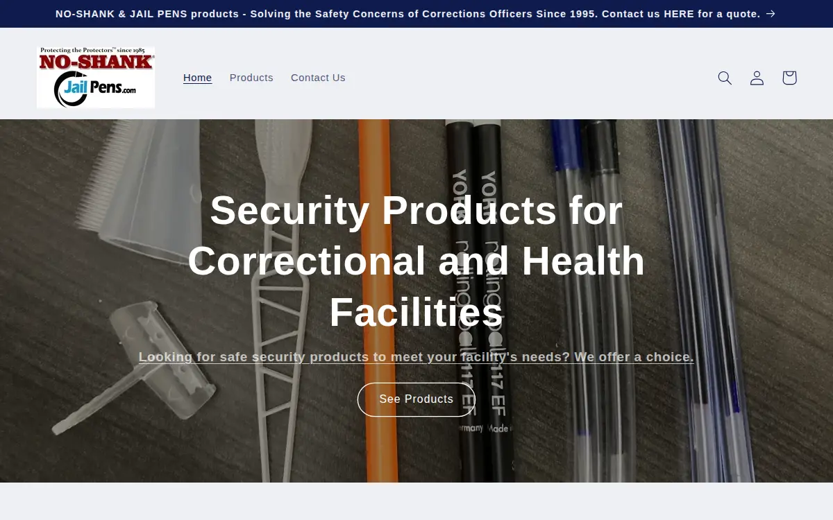 Homepage of Jail Pens LLC