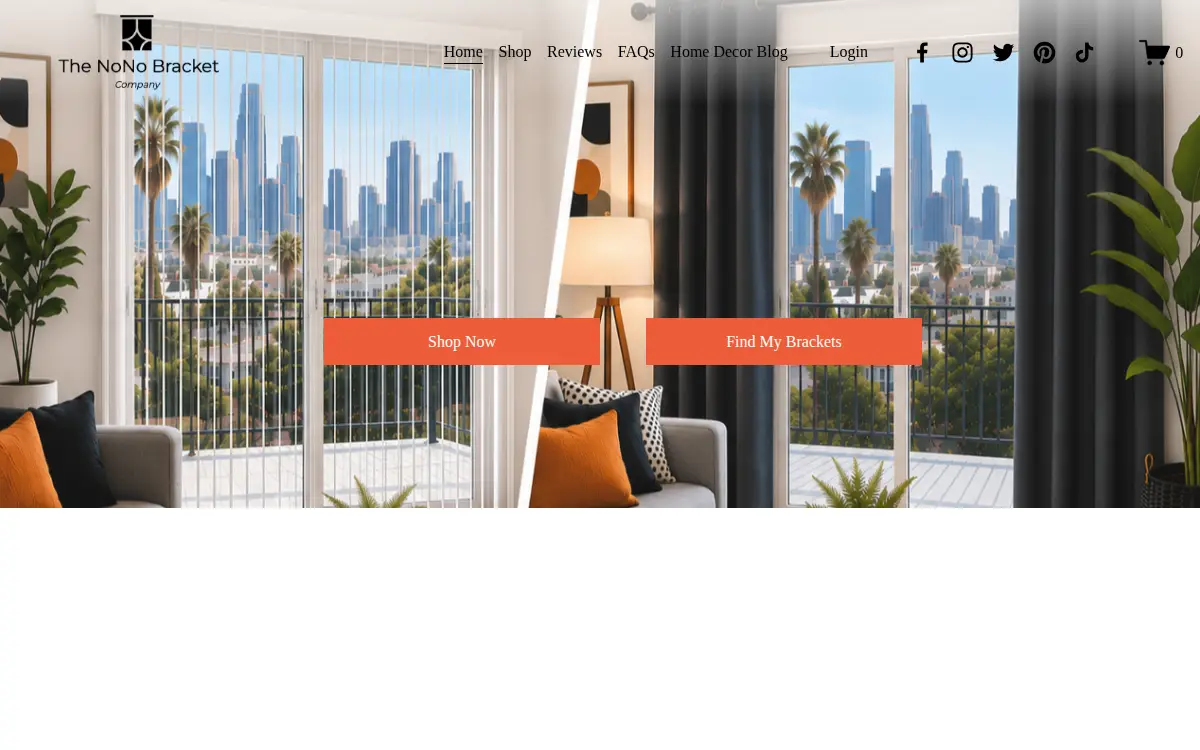 Homepage of Nono Bracket Company, Llc, the
