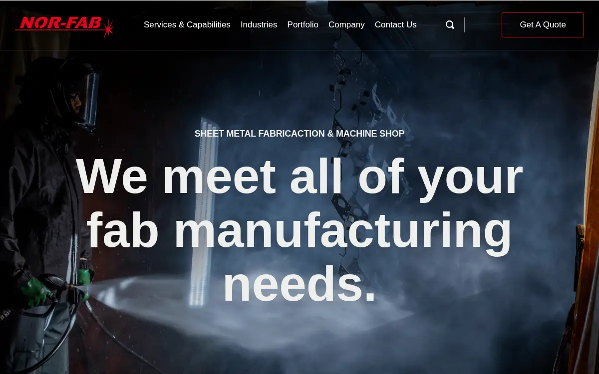 Homepage of Nor-fab Manufacturing INC