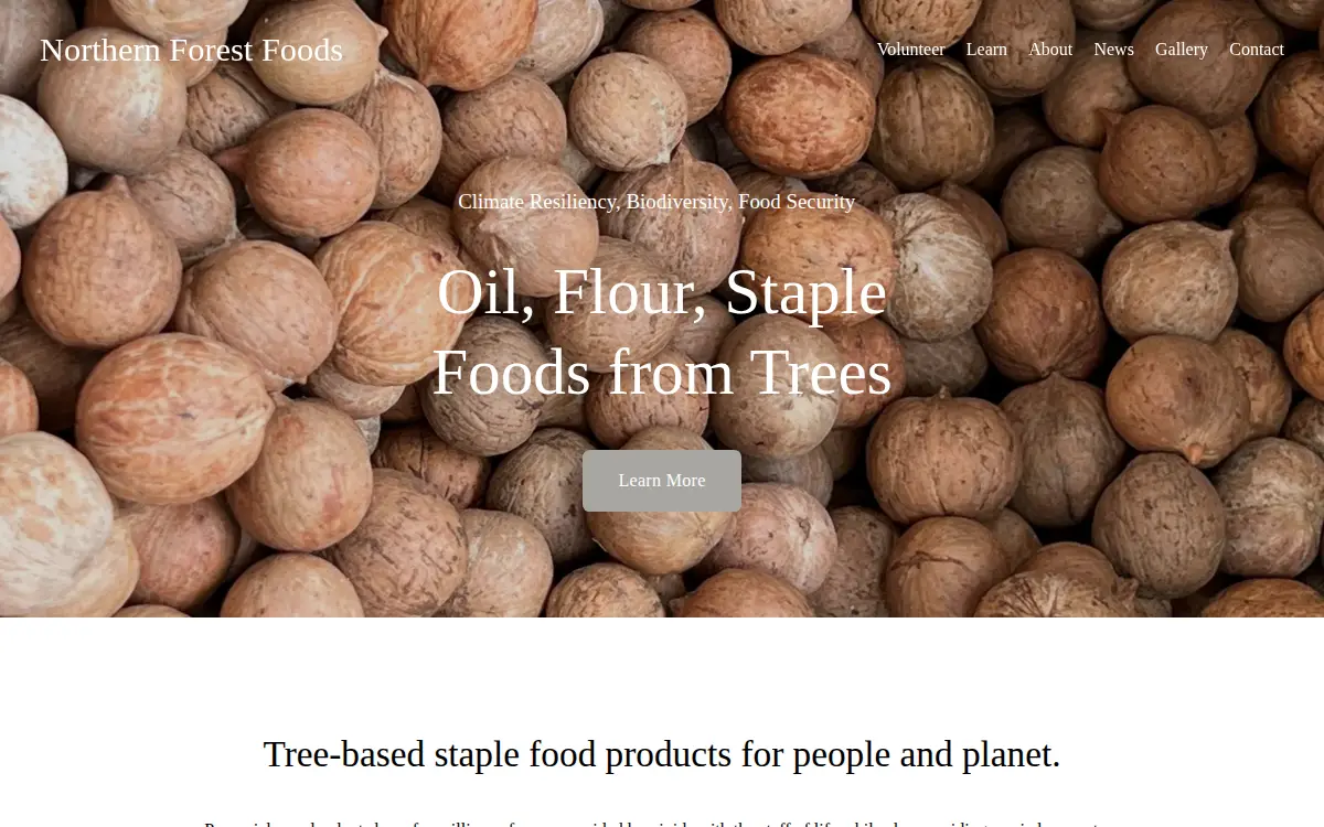 Homepage of Vermont Tree Nut Processors, LLC