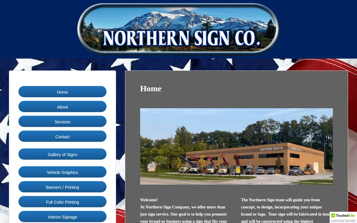 Homepage of Northern Sign Co, INC