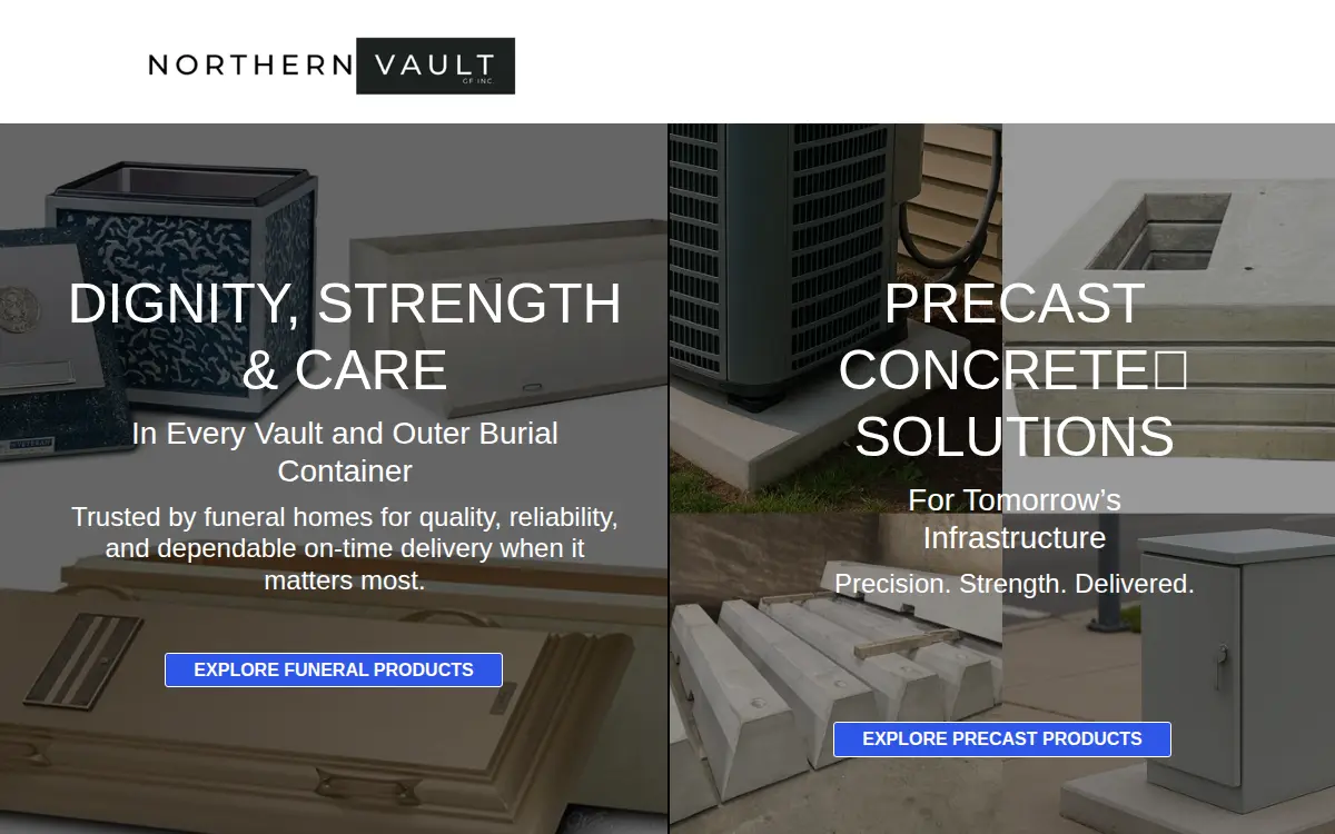 Homepage of Northern Vault G F INC