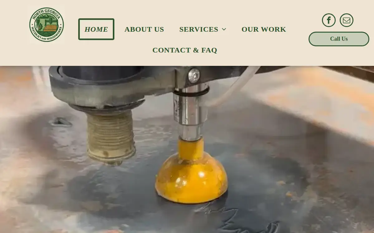 Homepage of North Georgia Waterjet and Woodworks LLC