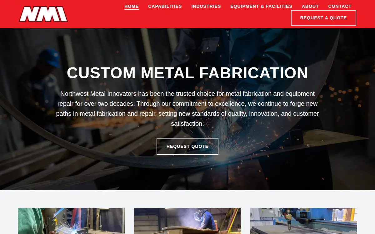 Homepage of Northwest Metal Innovators, LLC