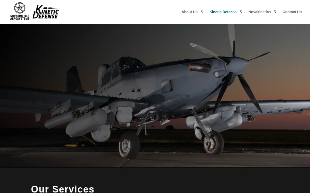 Homepage of Kinetic Defense Manufacturing, INC