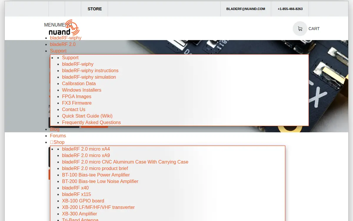 Homepage of Nuand LLC