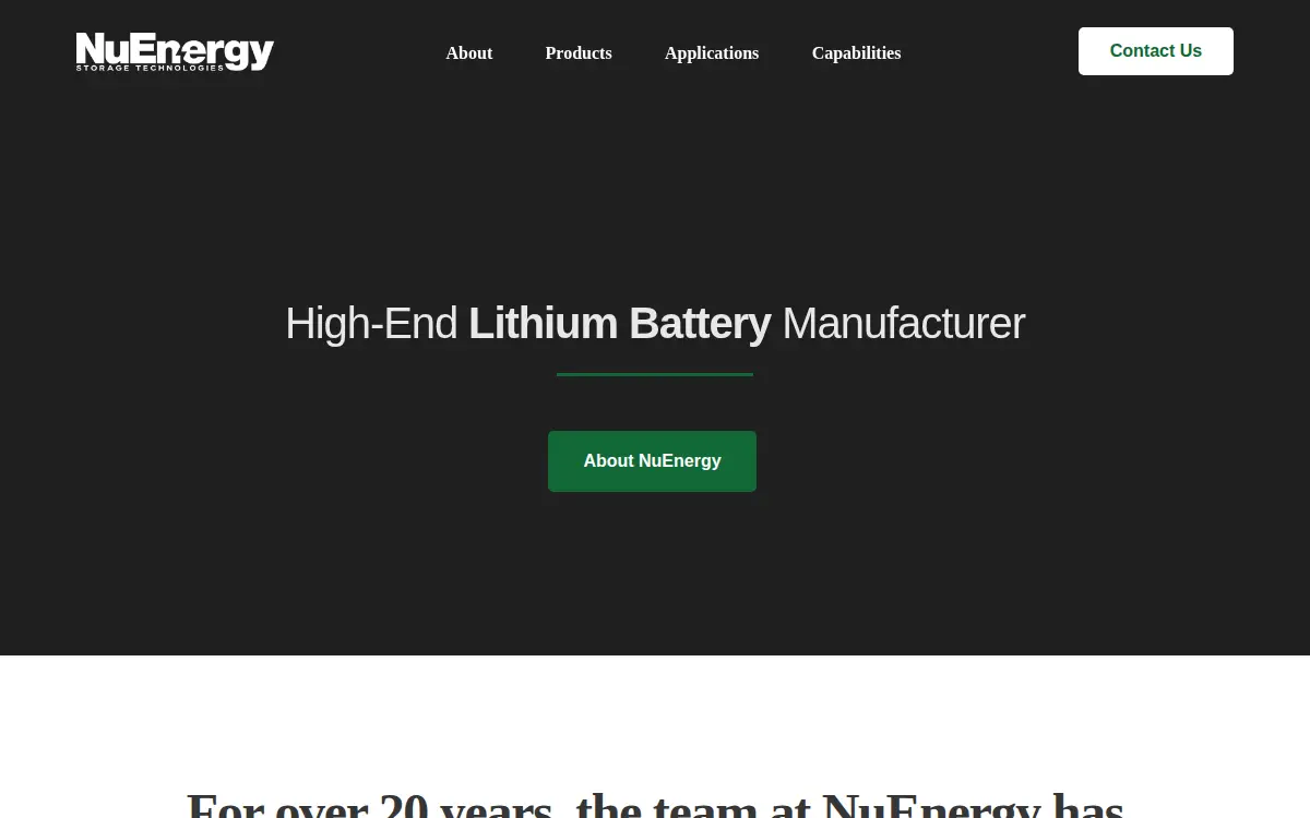 Homepage of Nuenergy Storage Technologies LLC