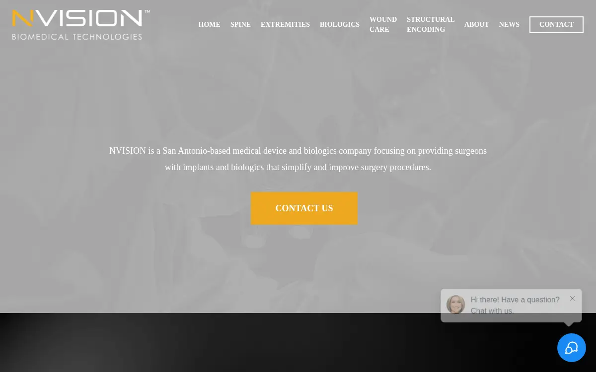 Homepage of Nvision Biomedical Technologies, INC.