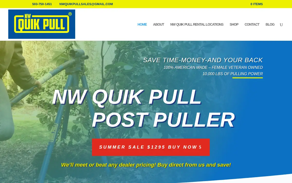 Homepage of Nw Quik Pull LLC