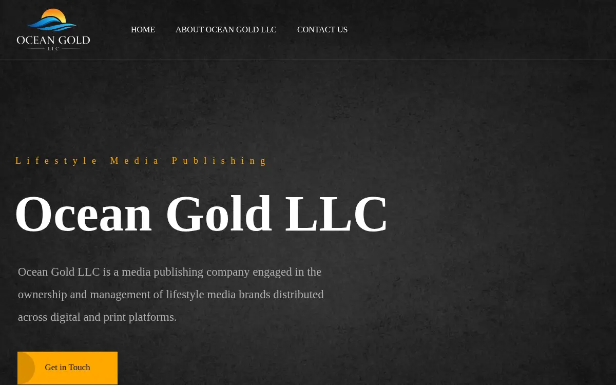 Homepage of Ocean Gold LLC