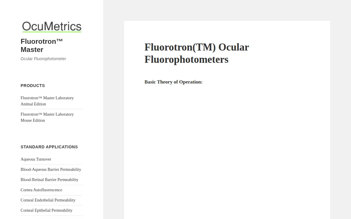 Homepage of Ocu Metrics INC