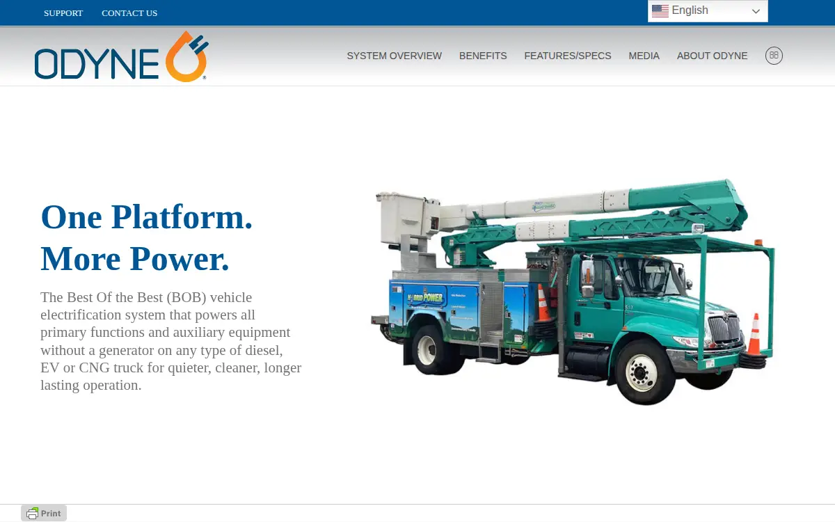 Homepage of Odyne Systems, LLC