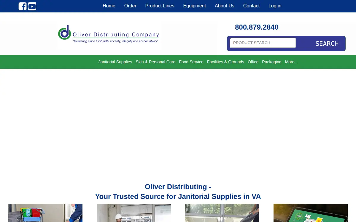 Homepage of Oliver Distributing Company