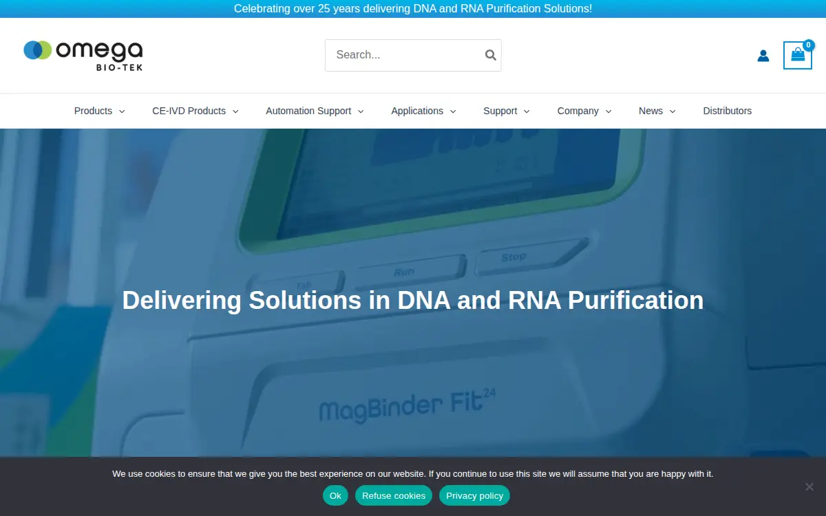 Homepage of Omega Bio-tek, INC.
