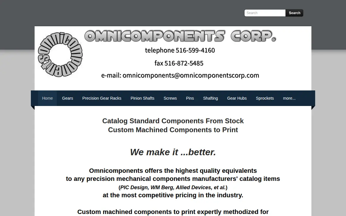 Homepage of Omnicomponents CORP.