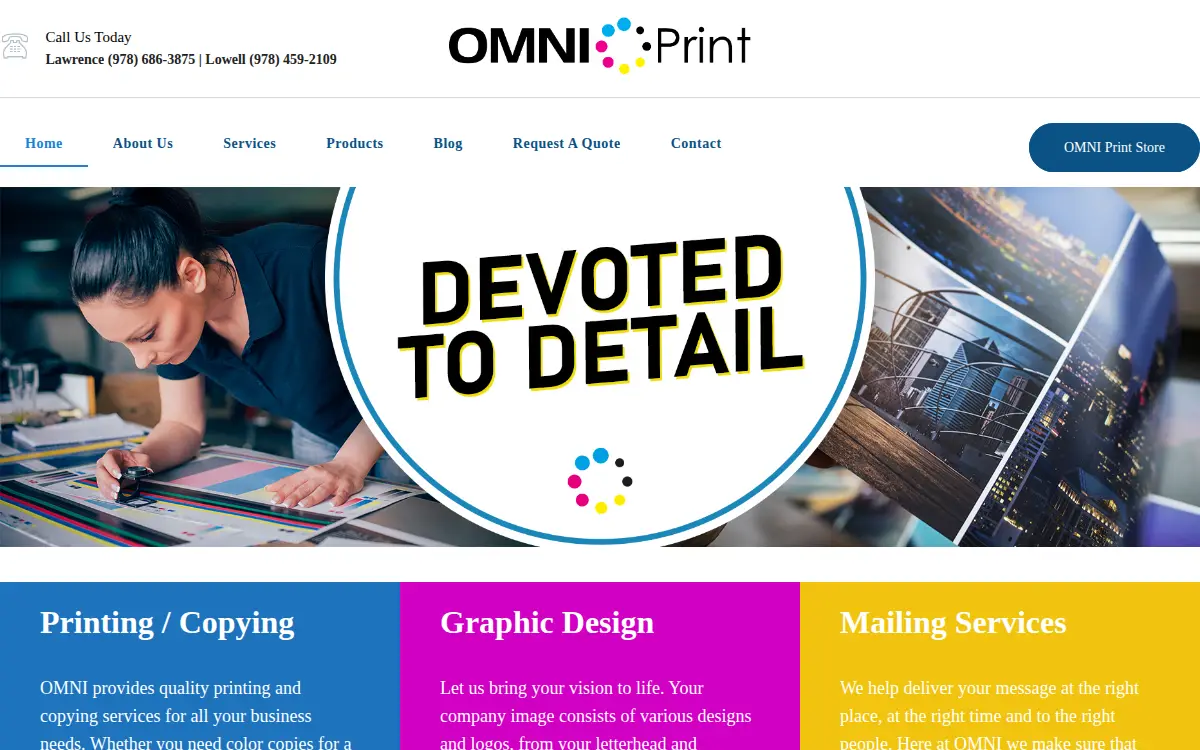 Homepage of Omni Print INC