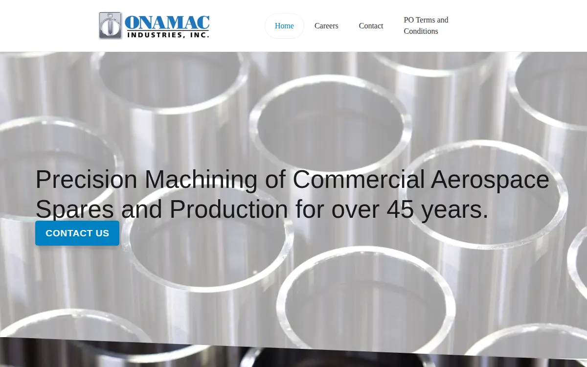 Homepage of Onamac Industries, INC