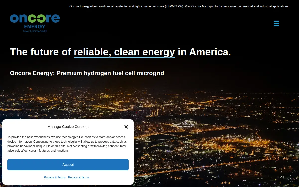 Homepage of Oncore Energy LLC