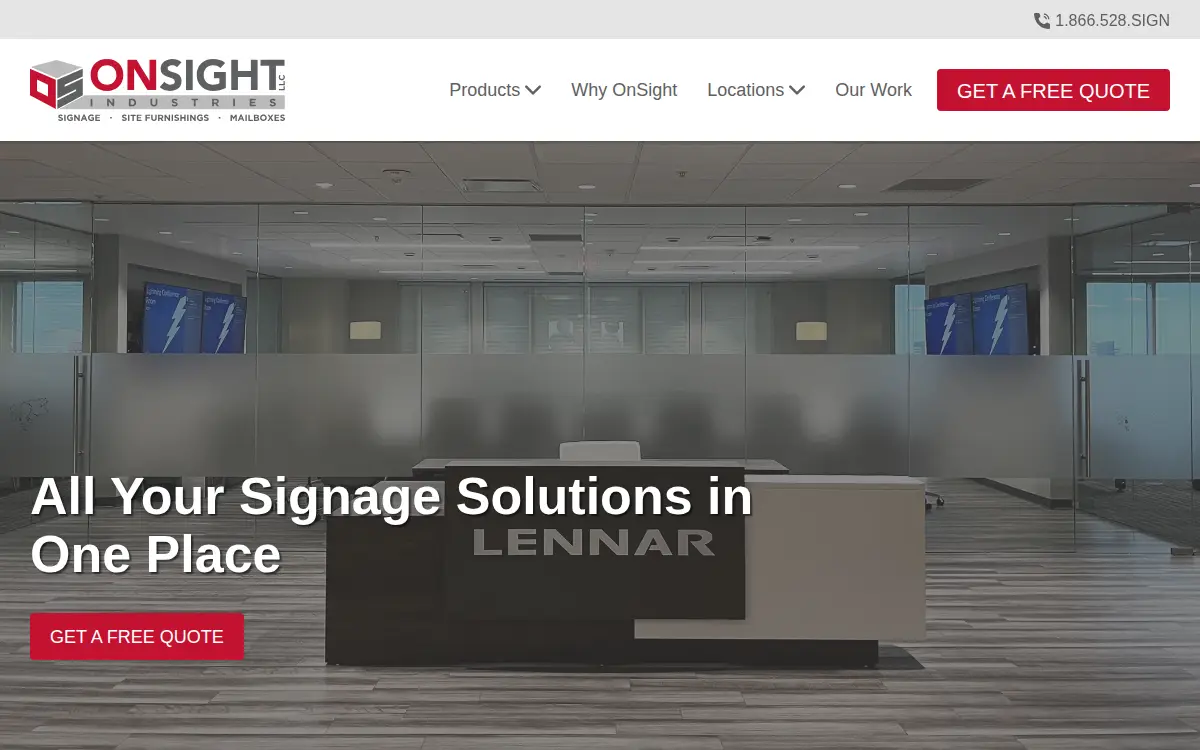 Homepage of Onsight Industries, LLC