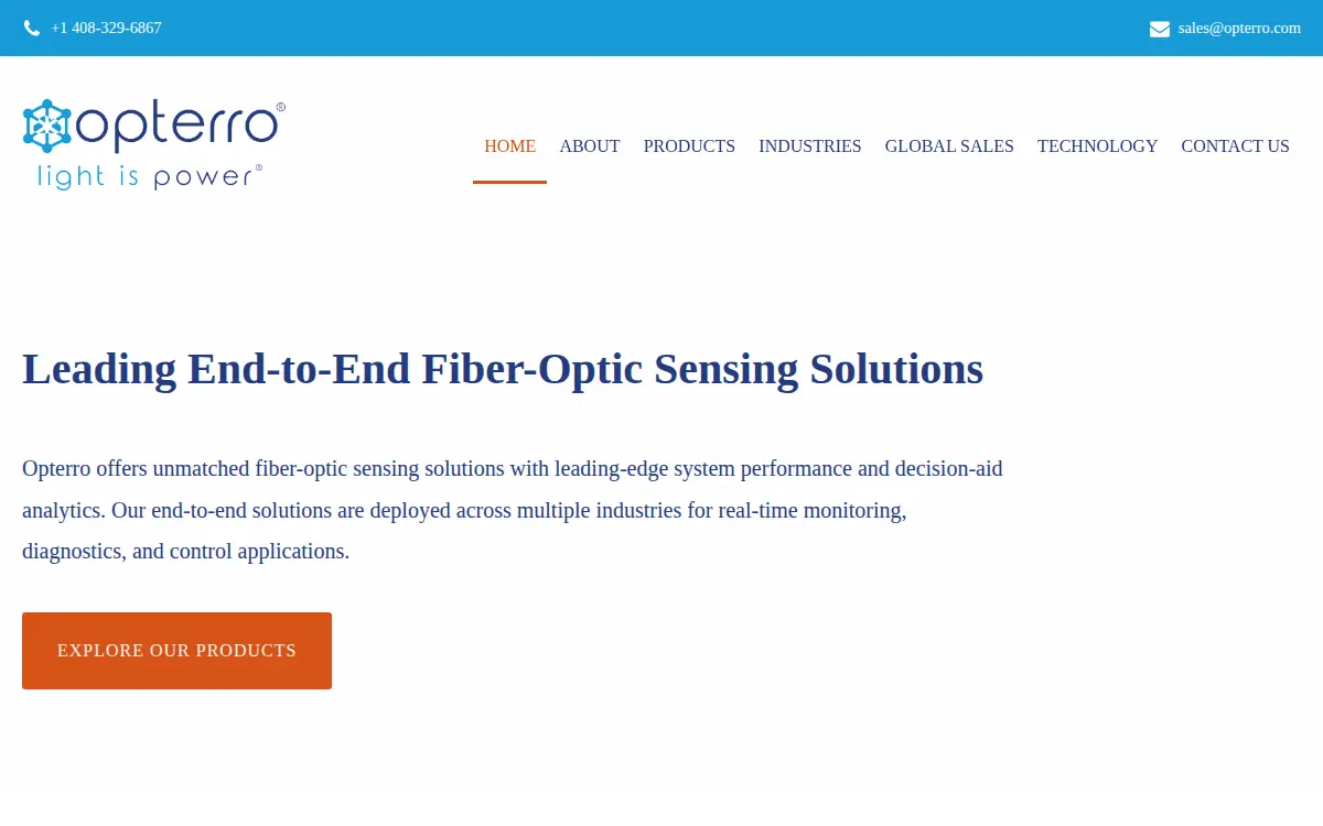 Homepage of Opterro, INC.