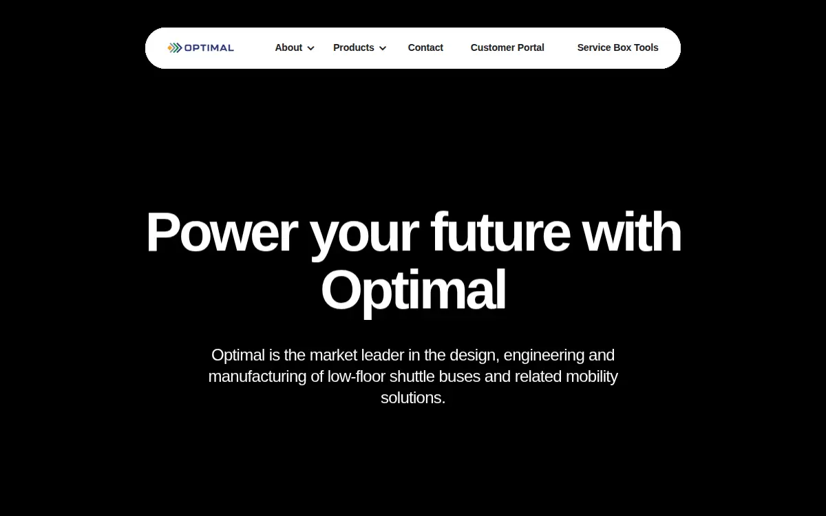 Homepage of Optimal Electric Vehicles LLC