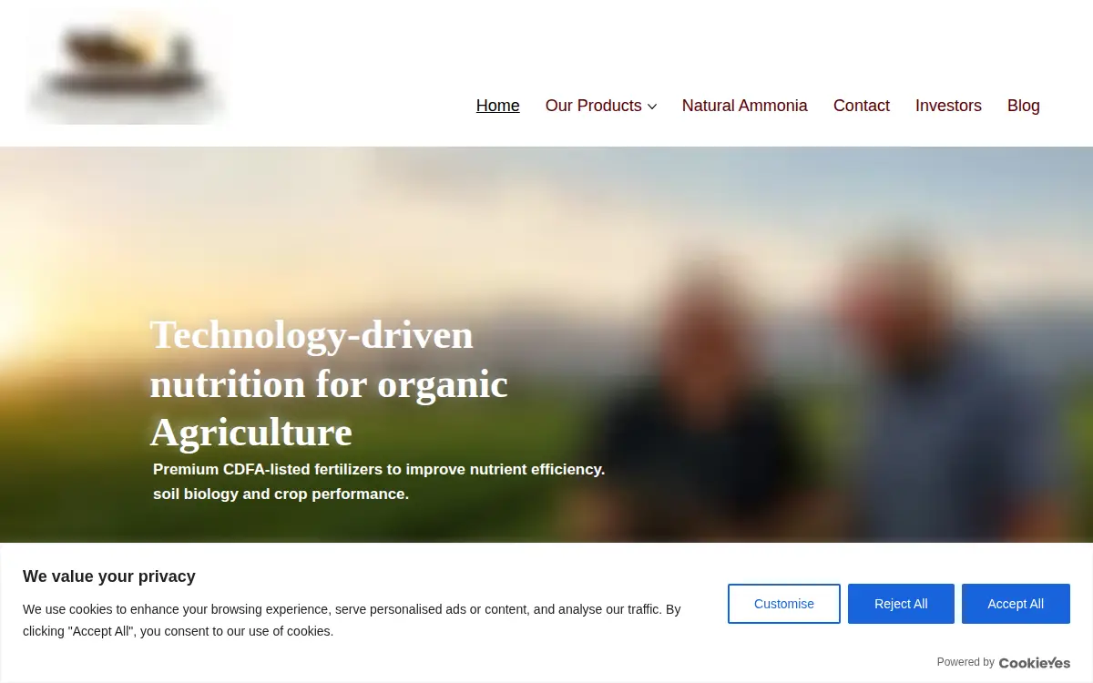 Homepage of California Organic Fertilizers INC